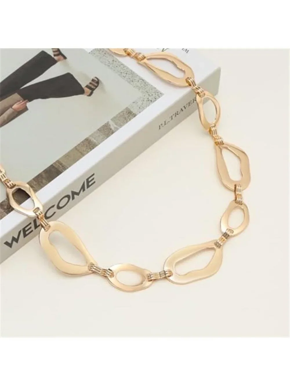 Chian Belt for Women Fashion Boho Metal Waist Body Chain Circle Link Belt